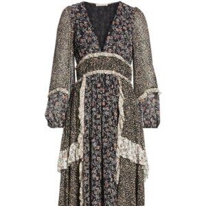 Ulla Johnson Primrose Floral Print Silk Midi Dress